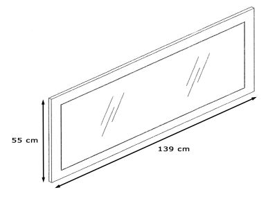 Spiegel Lima - Farbe Front: Bordeaux Hochglanz | Maße: 139 x 55 cm